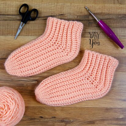 Super Easy Slipper Socks - Ladies Shoe Sizes 4-10