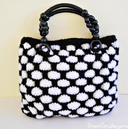 Large black and white textured bag