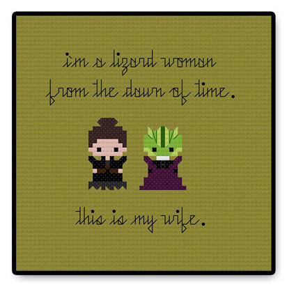 Jenny and Vastra Bite Size - PDF Cross Stitch Pattern