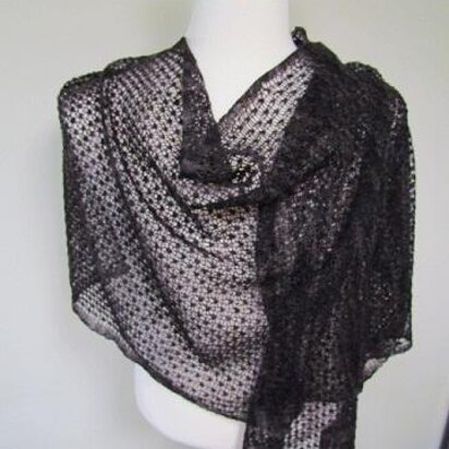 Pebbly Mesh Lace Wrap - knitting pattern