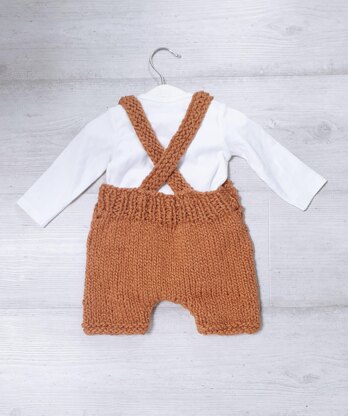 Baby Bear Chunky Shortie Dungarees 0-2 yrs