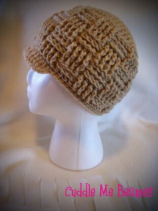 Waffle Brim Newsboy Beanie