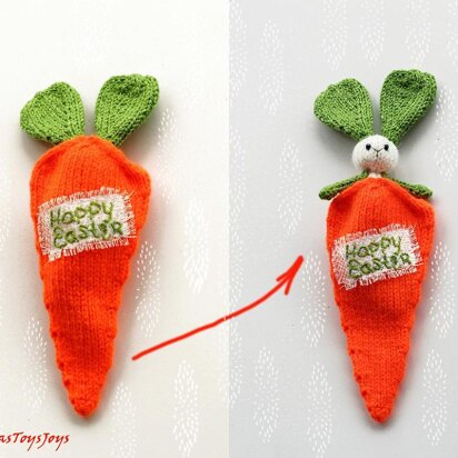Easter Bunny in ? carrot cozy - knitting pattern