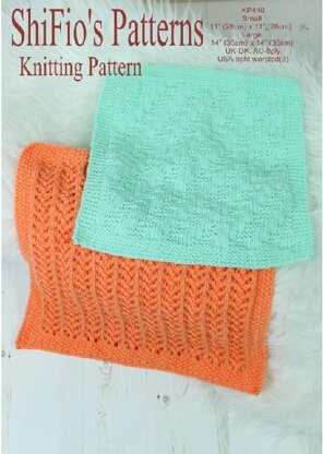 Knitting pattern dolls blanket afghan UK & USA Terms #440