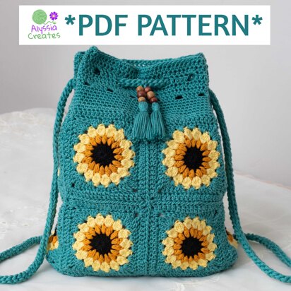 Sunflower Drawstring Backpack