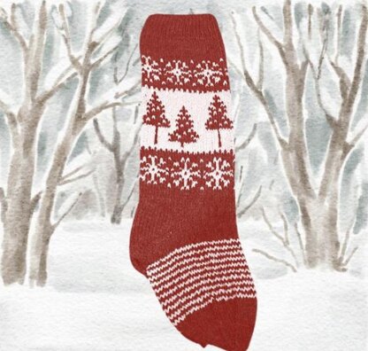 Winter Tree Christmas Stocking