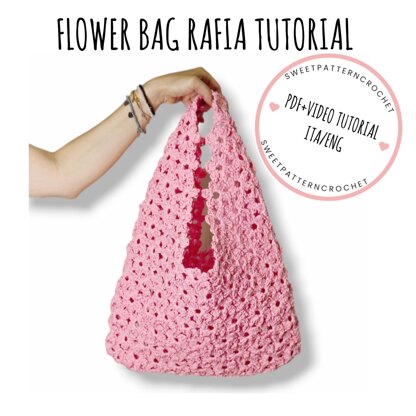 FLOWER BAG rafia crochet