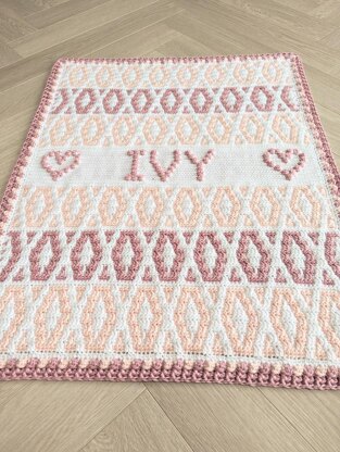 Personalised Inset Mosaic Ivy Crochet Blanket