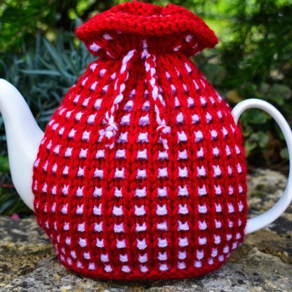 Basket Ribbed 4 Cup Teapot Cosy Knitting Pattern