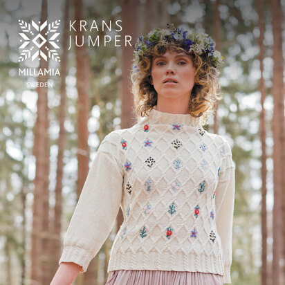 Krans Jumper - Jumper Knitting Pattern For Women in MillaMia Naturally Soft Cotton by MillaMia