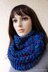 Puff Stitch Infinity Scarf With Flower