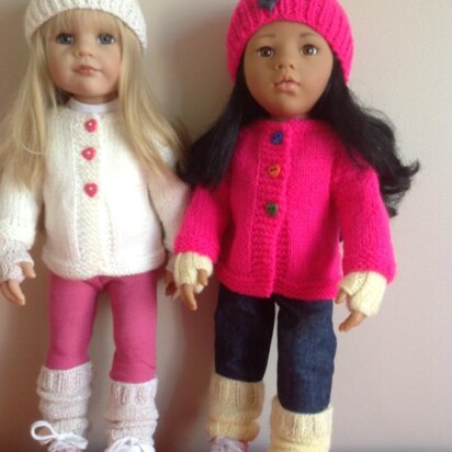 Cosy cardigan and accessories for 18" Dolls.