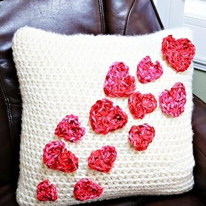 Pillow Case with Flying Hearts