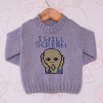 Intarsia - I Will Scream Chart - Childrens Sweater