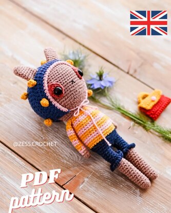 Crochet pattern Amigurumi Miki + accessories