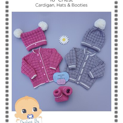 Dom Baby cardigan, hats & Booties knitting pattern