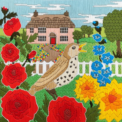 Bothy Threads Cottage-Garten Stickerei-Set - 19 x 18,5cm