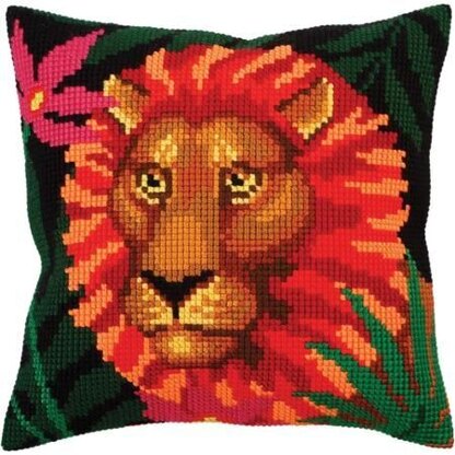 Collection D'Art Night Jungle Lion Cross Stitch Cushion Kit