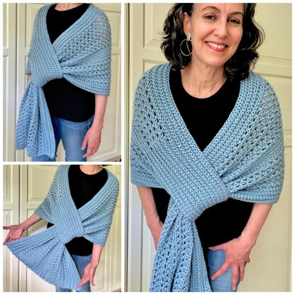 Beginner-Friendly Crochet Gathered Shawl Pattern - Hole-Lotta-Looks Gathered Wrap