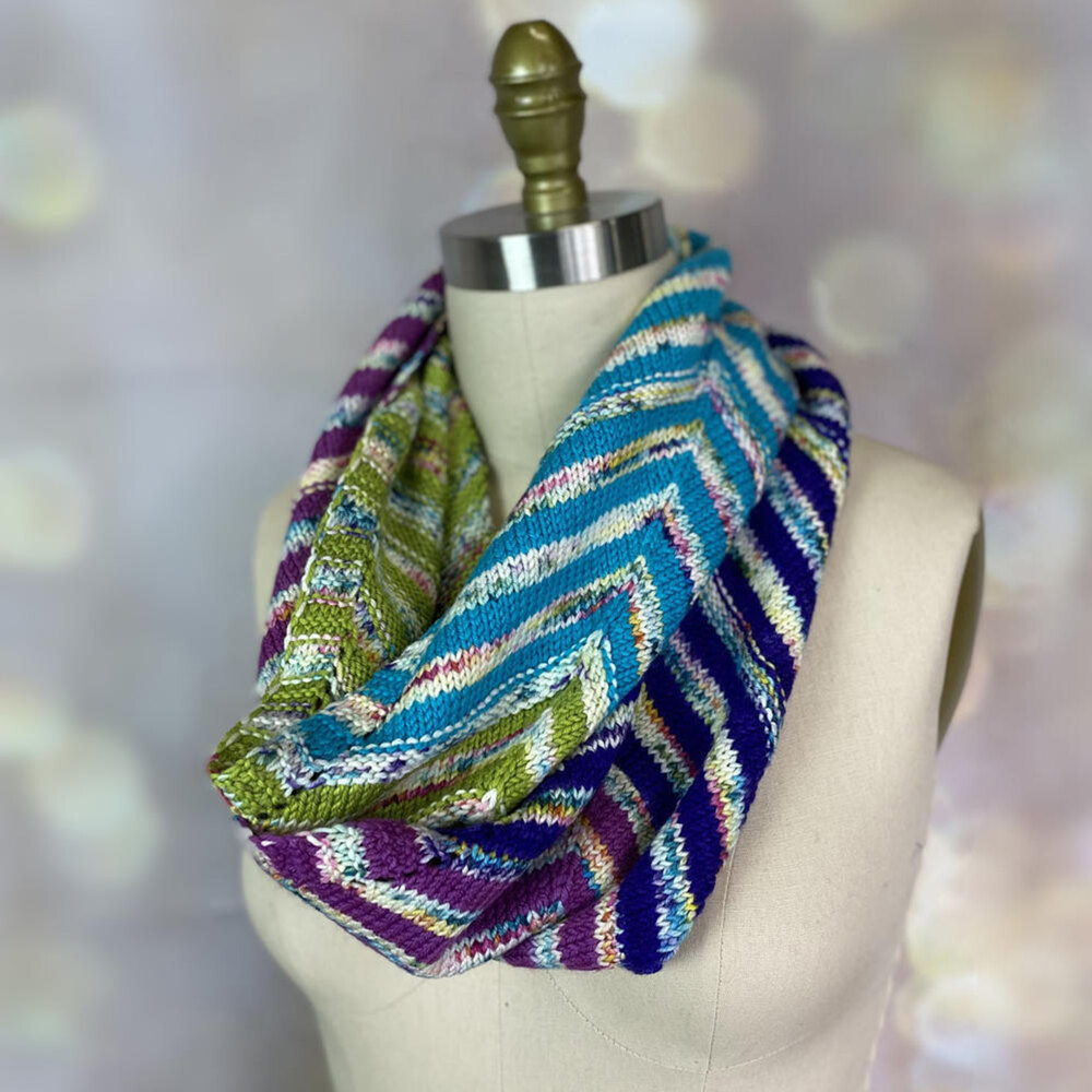 striped infinity scarf knitting pattern
