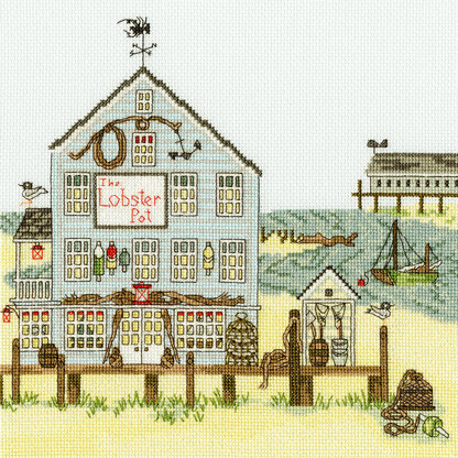 Bothy Threads New England Lobster Pot Cross Stitch Kit - 26cm x 26cm