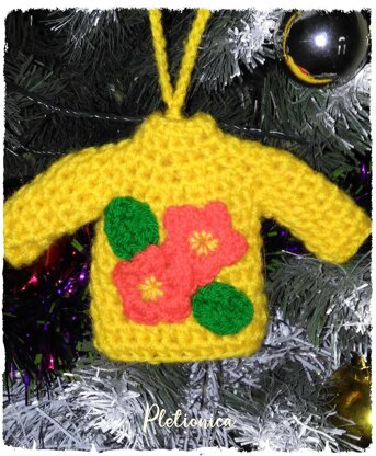 Yellow sweater ornament