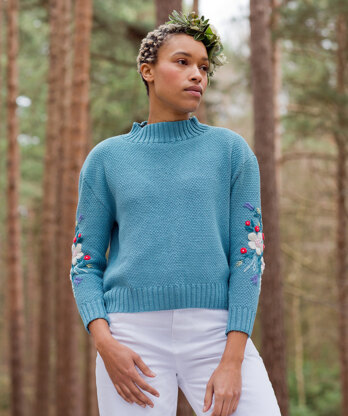 Blomma Jumper -  Sweater Knitting Pattern For Women in MillaMia Naturally Soft Cotton by MillaMia