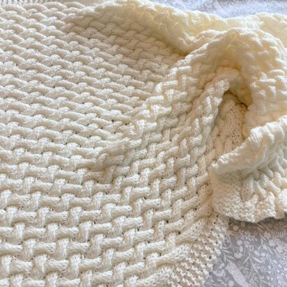 Wicker Basket-Weave Baby Blanket
