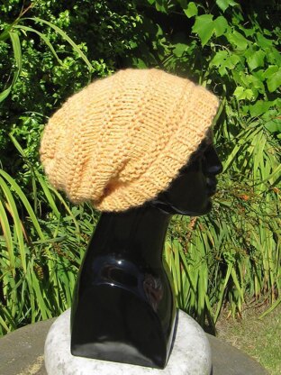 Superfast Garter Stitch Stripe Slouch hat
