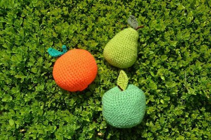 Fruit Crochet Pattern, Fruit Amigurumi: Apple Crochet Pattern, Pear Crochet Pattern, Orange Crochet Pattern