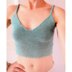 Cotton crop top with V-neckline