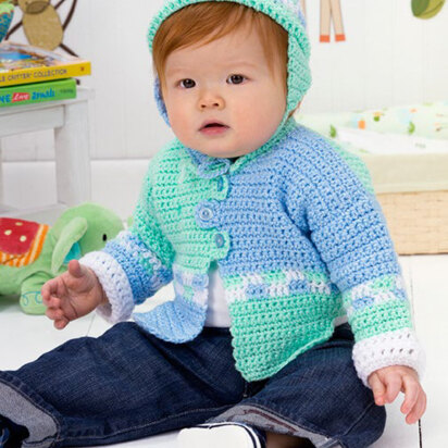Checkers Sweater Set in Red Heart Baby Econo Solids - LW2496 - Downloadable PDF