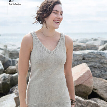 Kai Top in Berroco Indigo - Downloadable PDF