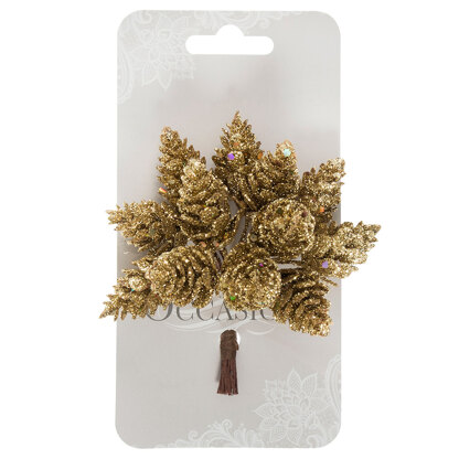 Groves Pinecones: Glitter: 12 x 12 Stems: Gold
