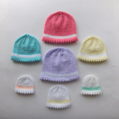 Picot Edge Baby Hats