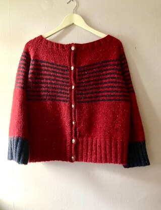 Vintage Style Boatneck Cardigan