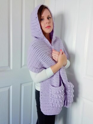 Crochet Lilac Pocket Shawl Pattern