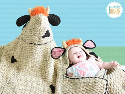 Luna the Moo-Moo Cow Hooded Blanket