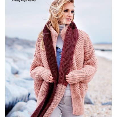 Cardigan and Scarf in Rico Essentials Alpaca Twist Chunky & Luxury Magic Mohair - 761 - Downloadable PDF