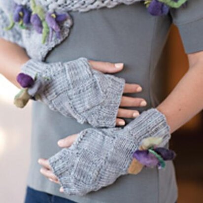 Sheila Entrelac Fingerless gloves