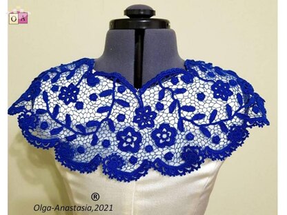 Lace blue detachable collar