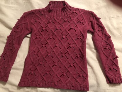 Ladies cable bobble sweater