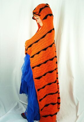 Anthem Tiger Hooded Blanket in Cascade Yarns Anthem - W735 - Downloadable PDF