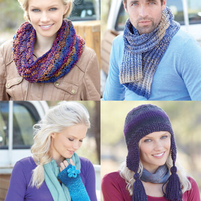 Snood, Scarf, Wristwarmers and Hat in Hayfield Colour Rich Chunky - 7296 - Downloadable PDF