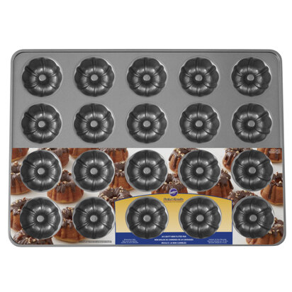 Wilton Perfect Results Premium Non-Stick Bakeware Mini Fluted Tube Pan, 20-Cavity
