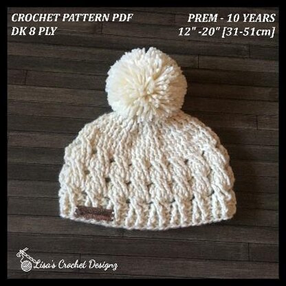 Caleb Cabled Baby Toddler and Kids Hat