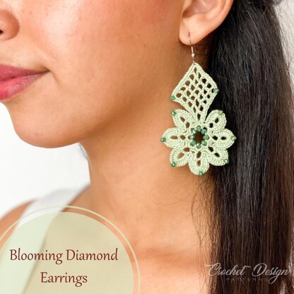 Crochet Blooming Diamond Earrings