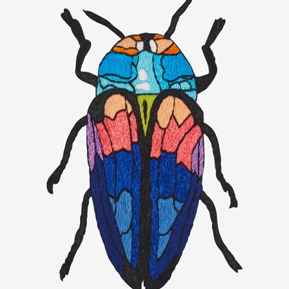 Tricoloured Jewel Beetle in DMC - PAT0480 - Downloadable PDF