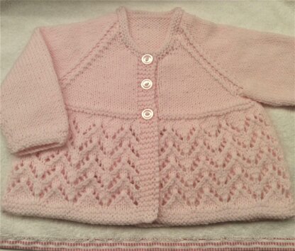 Lacy Chevron Matinee Jacket & Toque in Rico Baby Classic DK