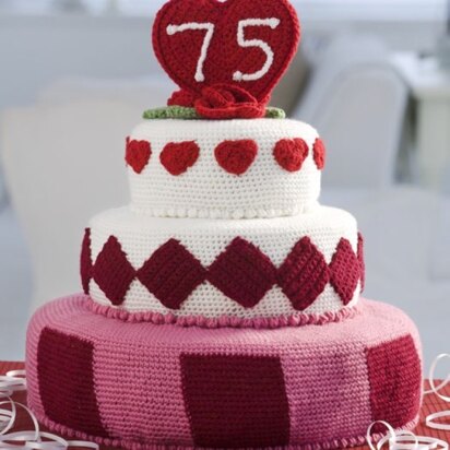 Trendy Fondant Cake in Red Heart Super Saver Economy Solids - LW2466